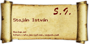 Stoján István névjegykártya